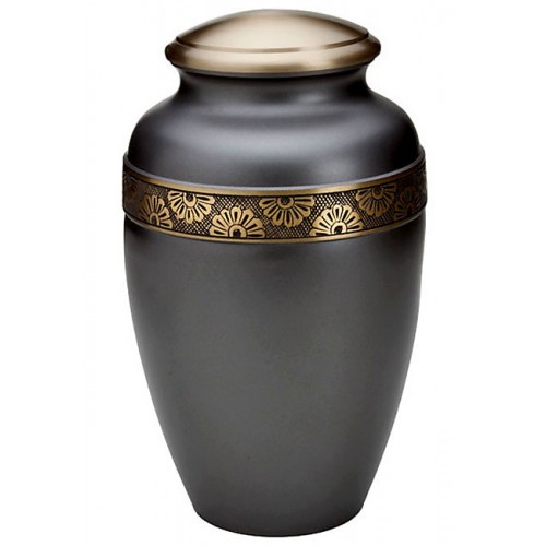 Brass Urn (Pewter with Gold Engraved Band)